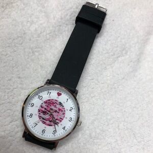 Nurse Mates EUC Stainless Steel Silver and Black Watch